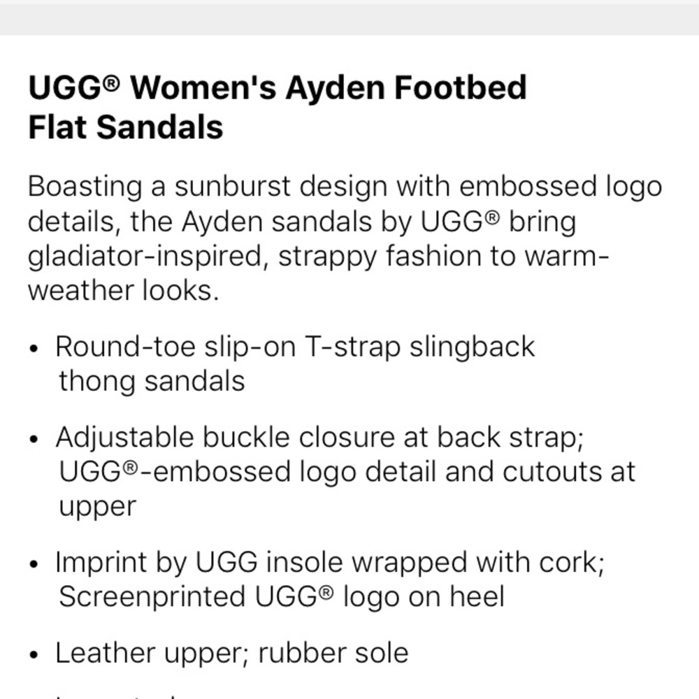 New!UGG Ayden Footbed logo slingback thong sandals - Picture 7 of 7